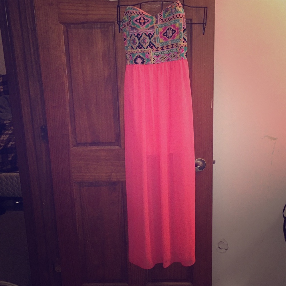 Mantio USA strapless hot pink dress